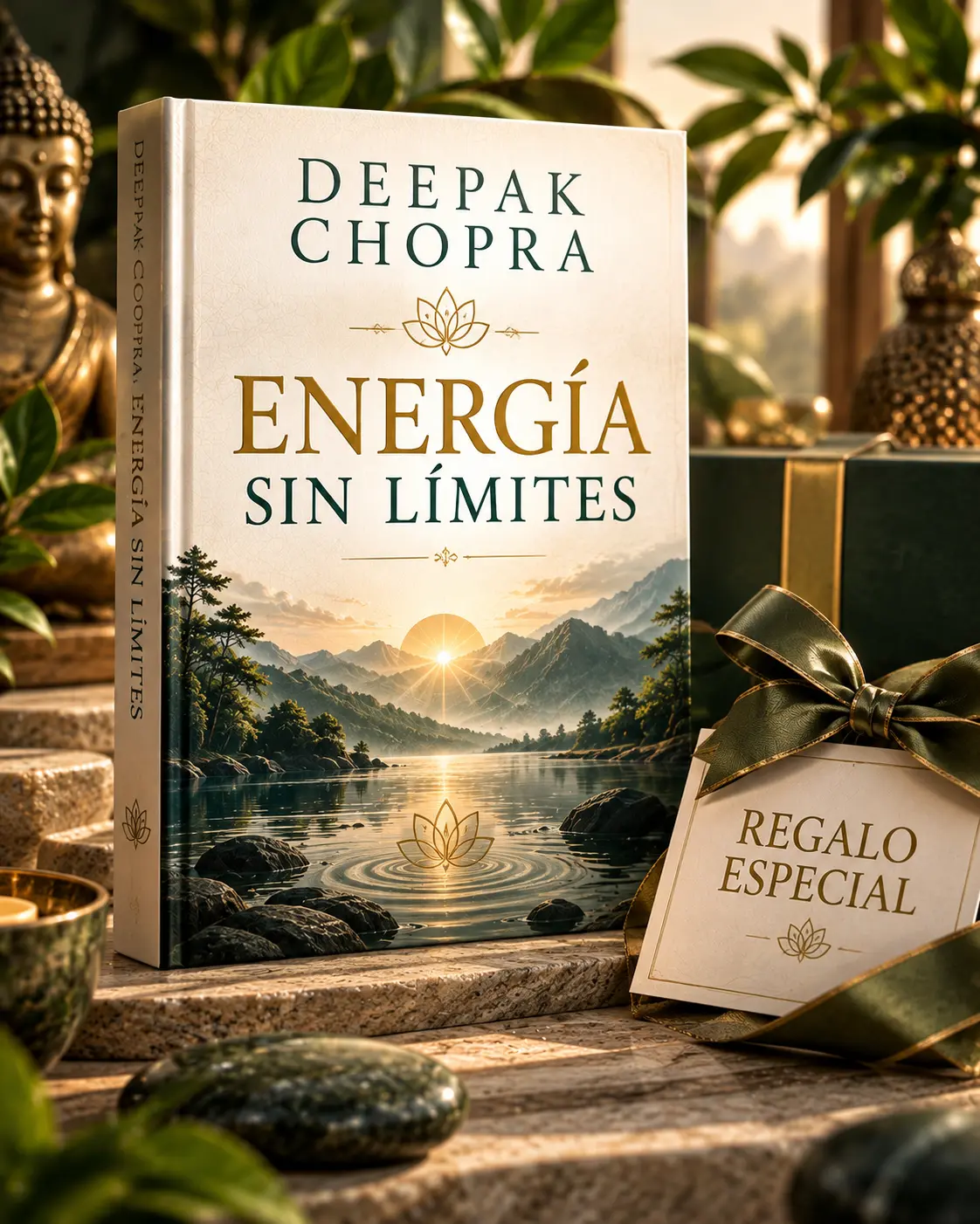 Mockup del libro Energía Sin Límites de Deepak Chopra